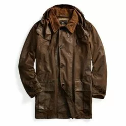 WAXED COTTON WALKING COAT Brown