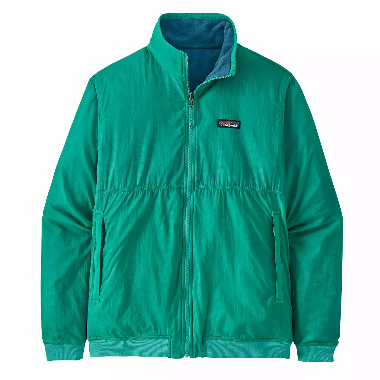 REVERSIBLE SHELLED MICRODINI FLEECE JACKET Fresh Teal