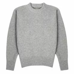 RANDOME MOC NECK KNIT Light Grey