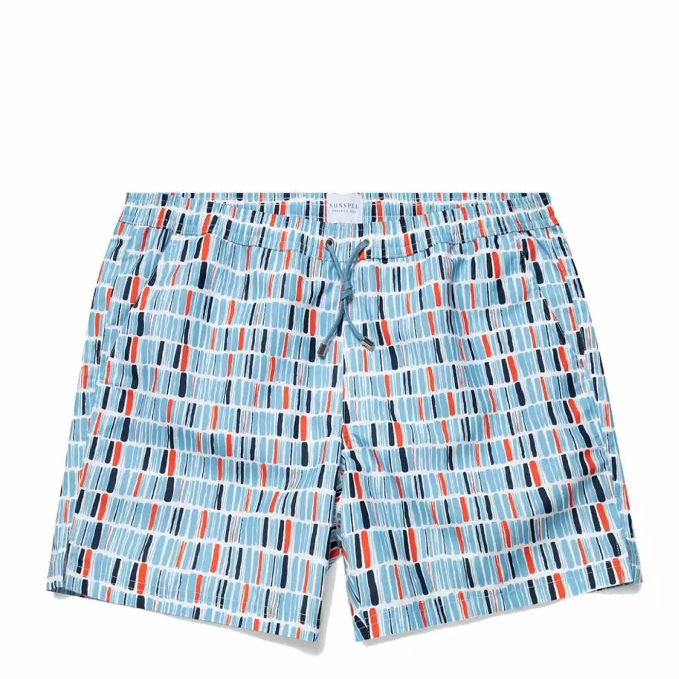 DRAWSTRING SWIM SHORTS Blue / Red / White Blocks