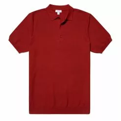 FINE KNIT POLO SHIRT Chestnut