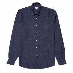 LINEN SHIRT Navy Melange