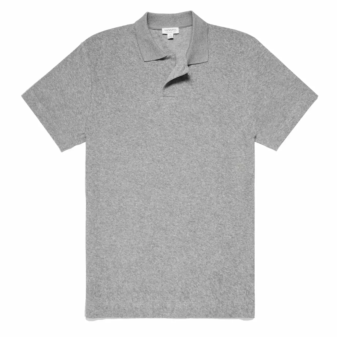 TOWELLING POLO SHIRT Grey Melange