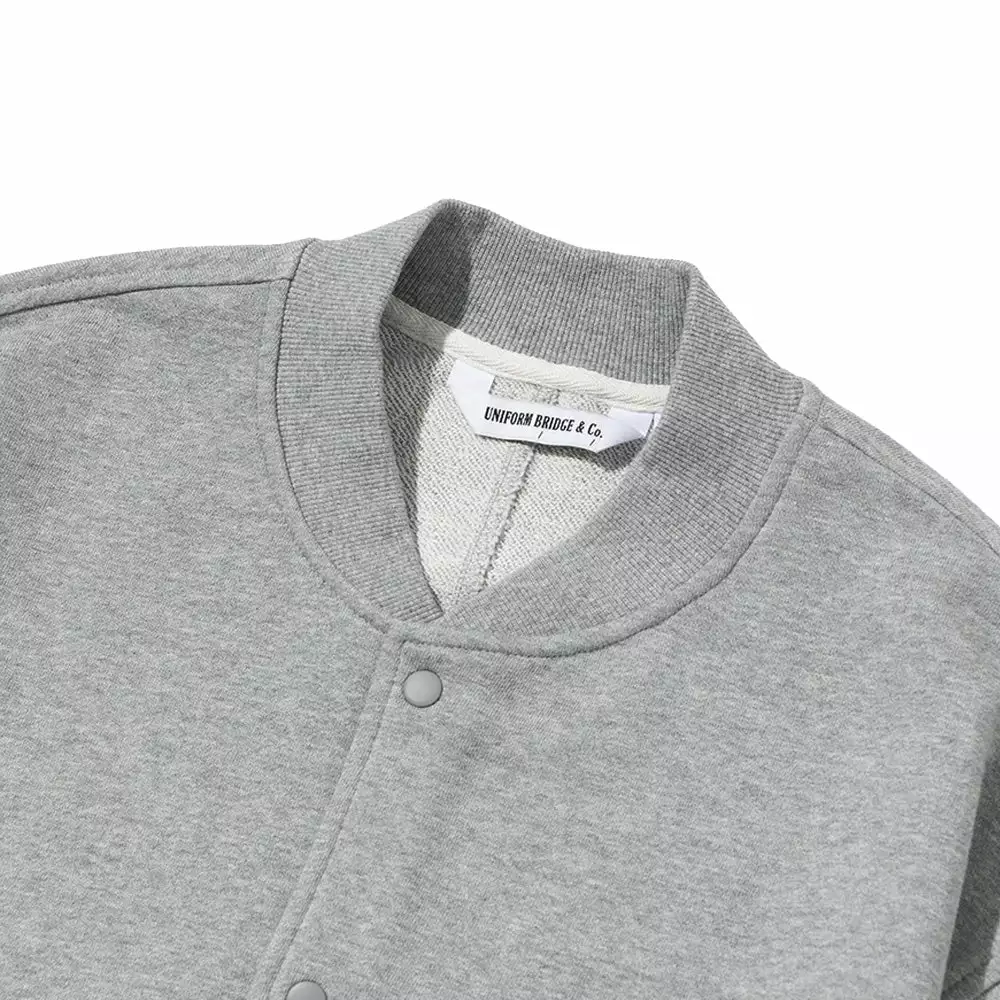 SWEAT COTTON STADIUM JACKET Melange - Image 3