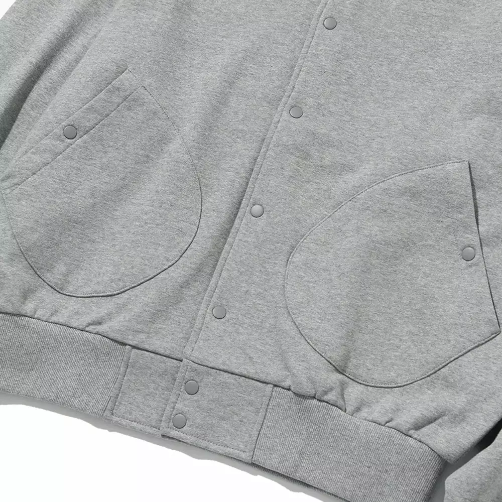 SWEAT COTTON STADIUM JACKET Melange - Image 4